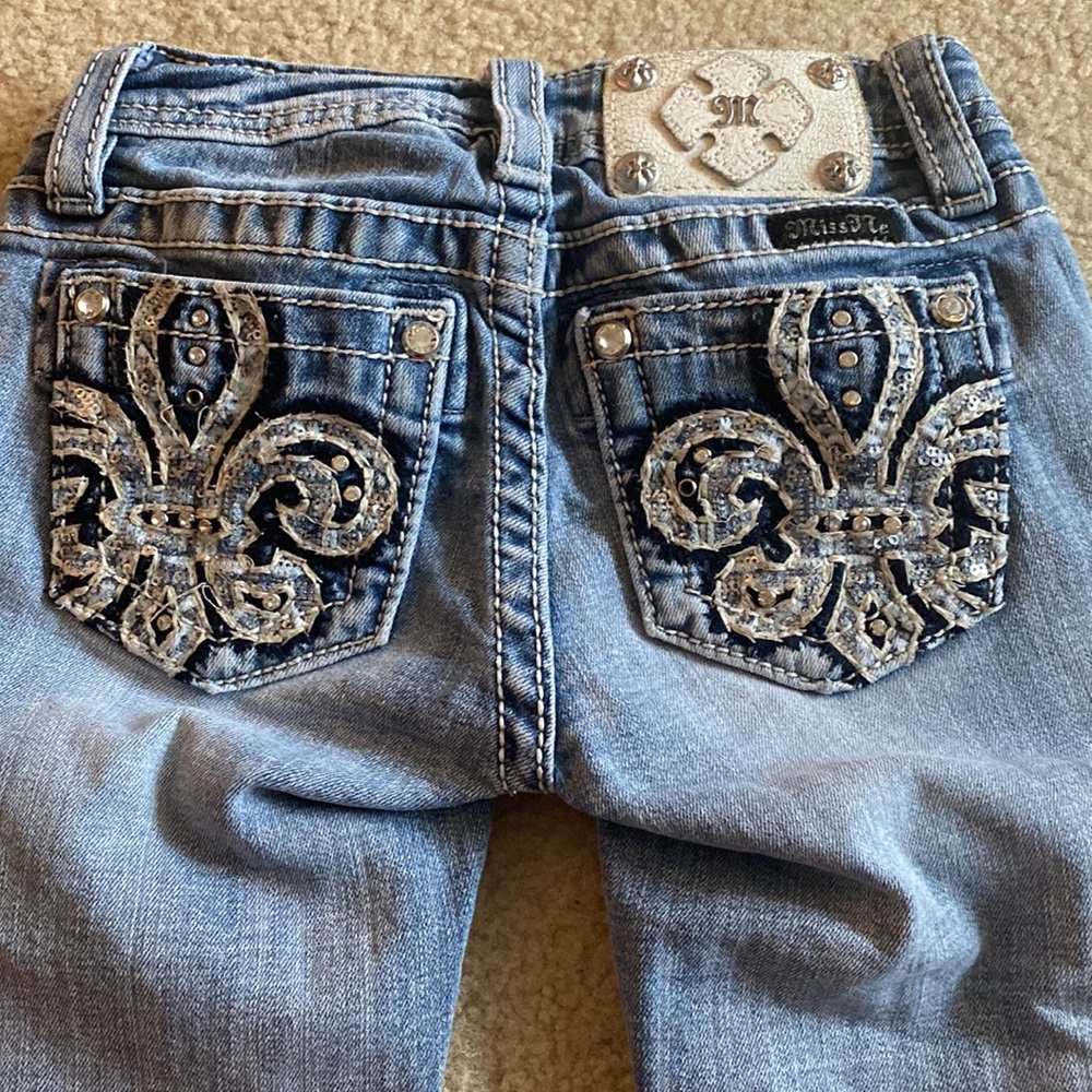 Miss Me Girls Capris Embroidered Sequenced